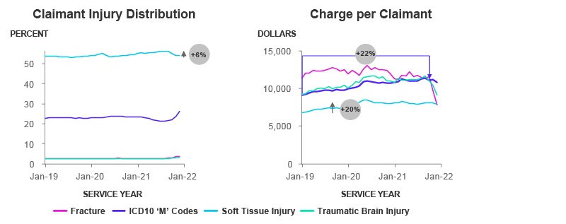 Third Party Medical Severity by Injury Classification Charts