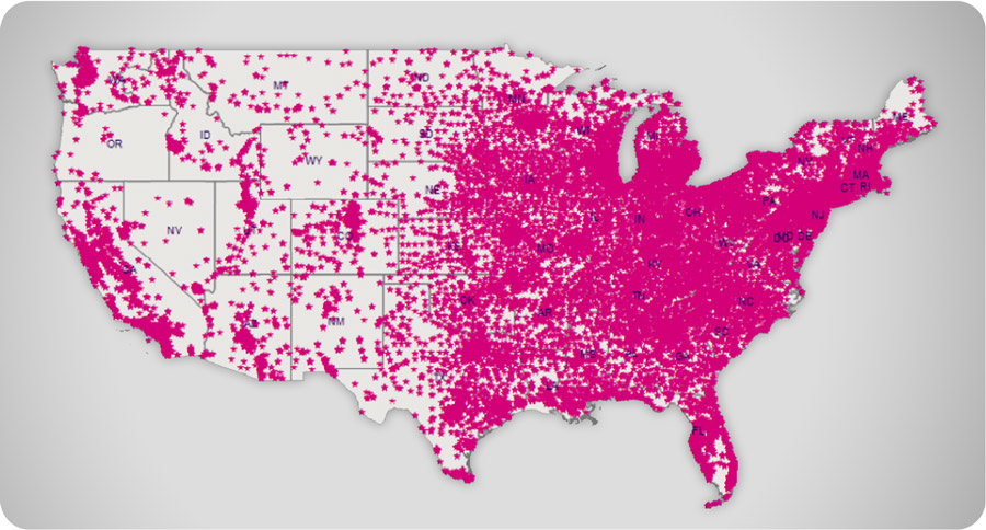 Primary Treating Provider Network Coverage map