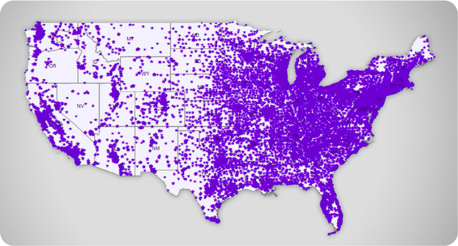 Specialty Provider Network Coverage map