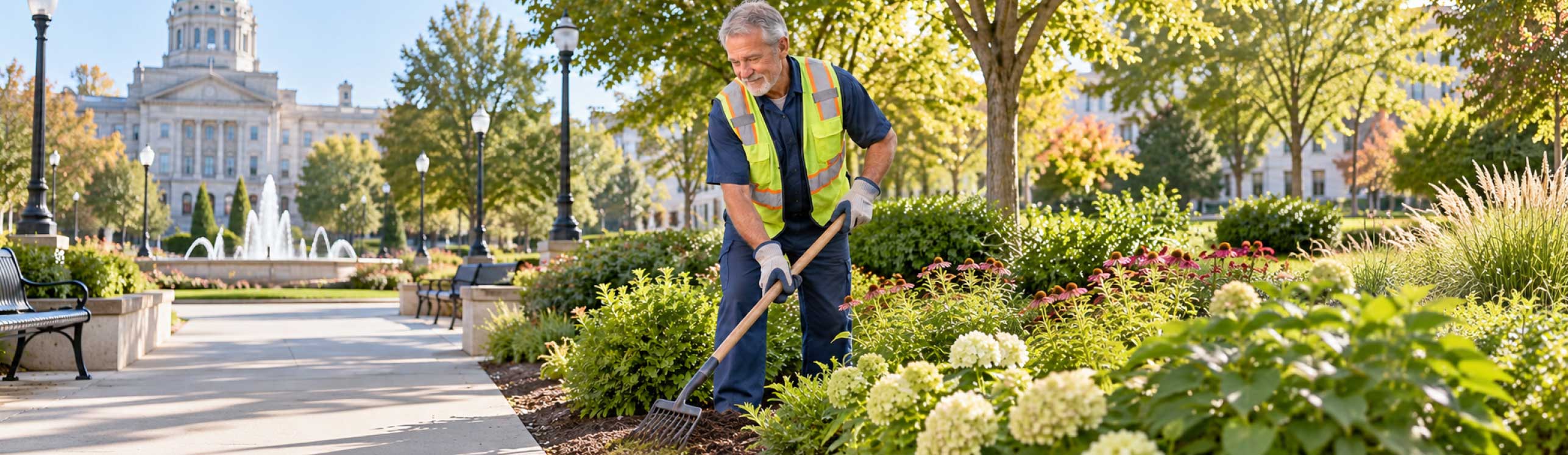 Elderly Worker Gardening
