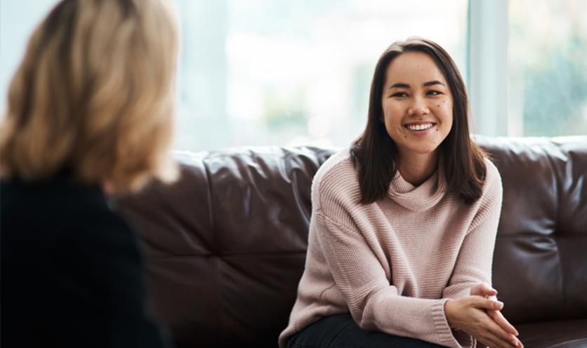 Woman Speaking with Case Manager