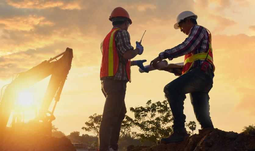 Two Men at Construction Site