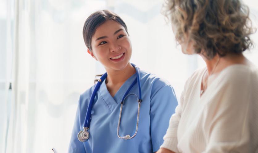 Coventry provider speaking with female patient