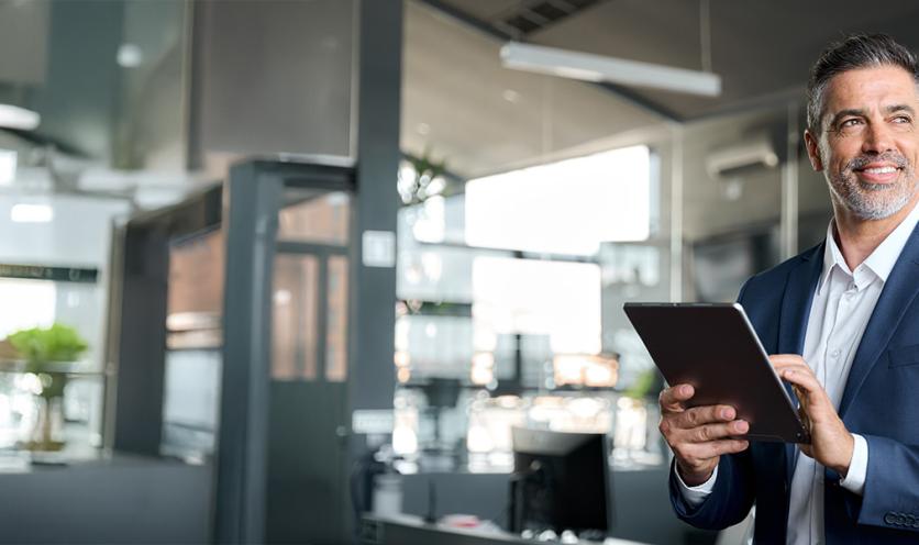 Business man doing customer reporting