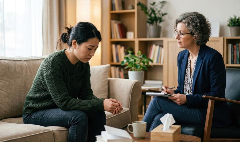 two woman talking