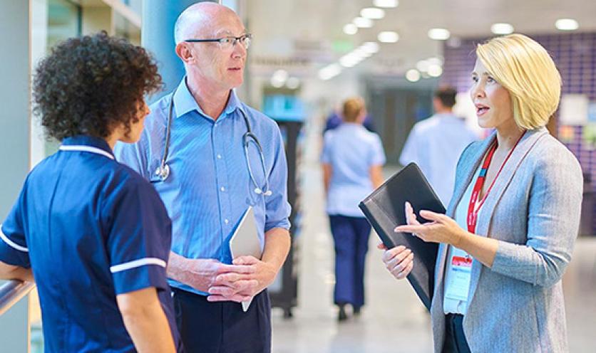 Woman Speaking with Case Manager